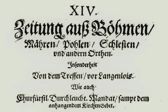 Älteste Zeitung Mecklenburgs: Nummer 14 einer im Dreißigjährigen Krieg erschienenen "Zeitung auß Böhmen/Mähren/Pohlen/Schlesien/ und andern Orthen" aus dem Jahr 1620, erschienen in Güstrow, wahrscheinlich in Güstrow gedruckt von Moritz Sachs