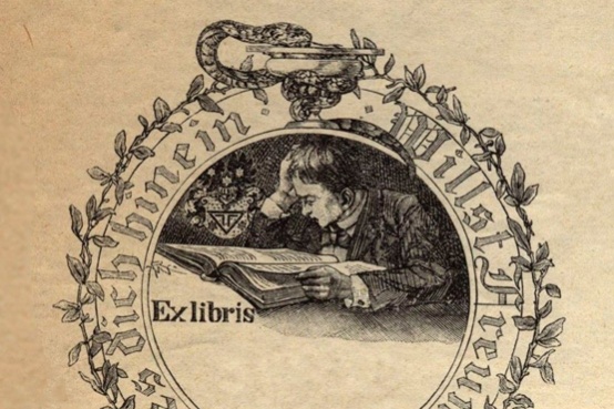 Ausschnitt Universalexlibris des Richard Wiebel