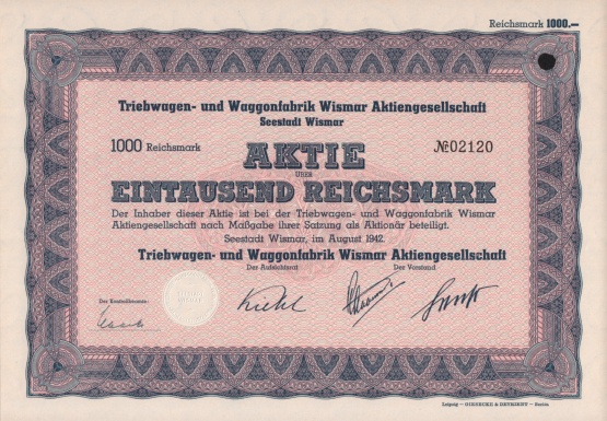Aktie über 1000 Reichsmark