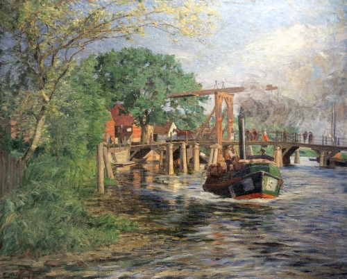 Gemälde An der Warnowbrücke in Schwaan