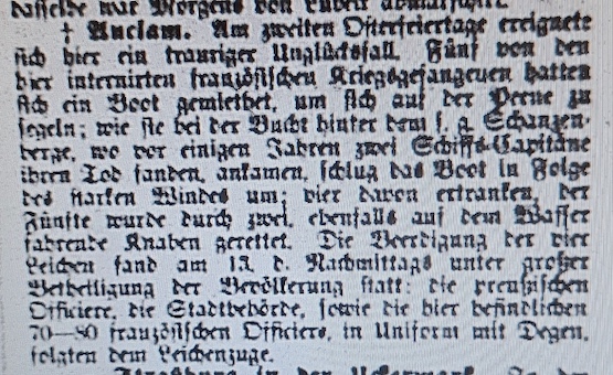 Nachricht über einen schweren Unfall auf der Peeene