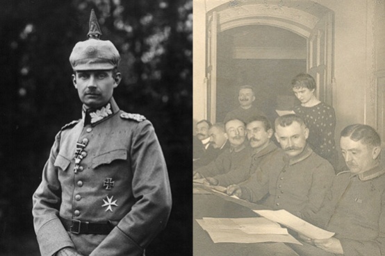 Collage: links Großherzog Friedrich Franz IV., rechts Arbeiter- und Soldatenrat Wismar