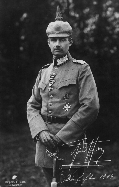 Schwarzweiß Foto: Großherzog Friedrich Franz IV in Uniform (1914)