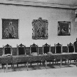 Historisches Schwarzweiß Foto: Saal des Rathauses Sternberg - Tagungsstätte des ständischen Landtags