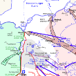 Karte mit den Truppenbewegungen in Mecklenburg und Vorpommern vom 20. April bis zum 8. Mai 1945