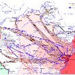 Karte mit den Truppenbewegungen in Mecklenburg und Vorpommern vom 20. April bis zum 8. Mai 1945