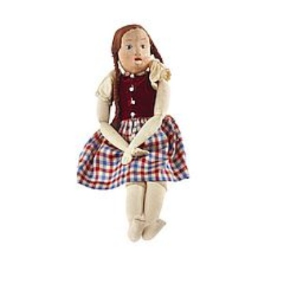 Stoffpuppe aus feinem Leinen genäht 1946/47