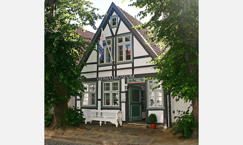 LandesEingangsbereich des Fachwerkhauses museum Mecklenburg