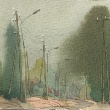 Helga Kaffke: Dorfstraße in Plate