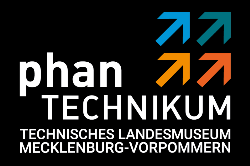 Logo mit folgendem Text: phantechnikum Technisches Landesmusem Mecklenburg Vorpommern