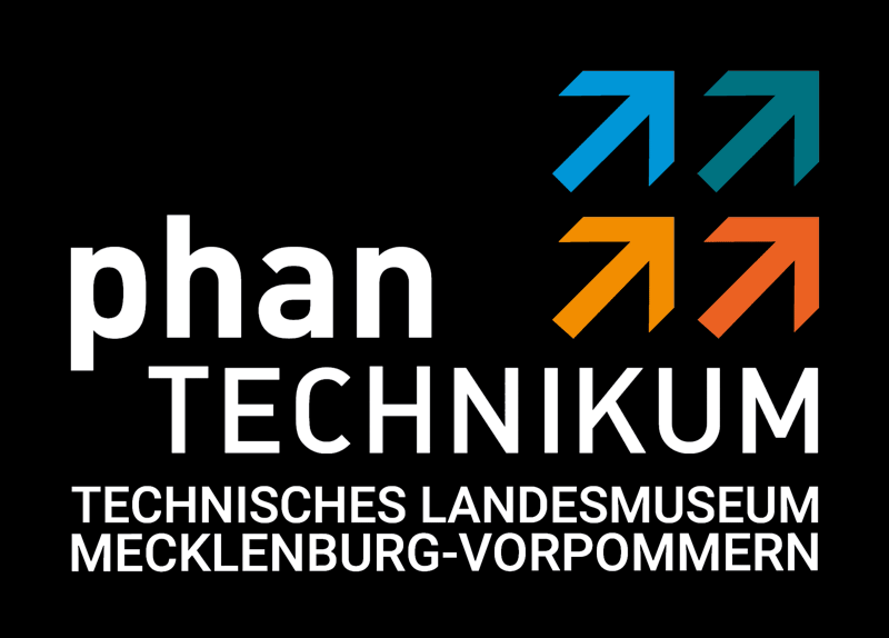 Logo mit folgendem Text: phantechnikum Technisches Landesmusem Mecklenburg Vorpommern