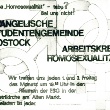 Flugblatt des Rostocker Arbeitskreises Homosexualität um 1988. Um polizeilichen Schwierigkeiten zu entgehen, war der Hinweis "Nur zur innerkirchlichen Information" von entscheidender Bedeutung.