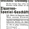 Zeitungsangzeige Eröffnung des Tabakwarengeschäfts von Willy Käcker