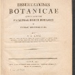 Titelseite: Heinrich Friedrich Link, Dissertationes Botanicae Quibus Accedunt Primitiae Horti Botanici Et Florae Rostochiensis. Druck: Wilhelm Bärensprung, Schwerin 1795.