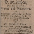 Martin Luthers Kleiner Katechismus - Ausgabe von 1762  Schwerin, Bärensprung, 1762