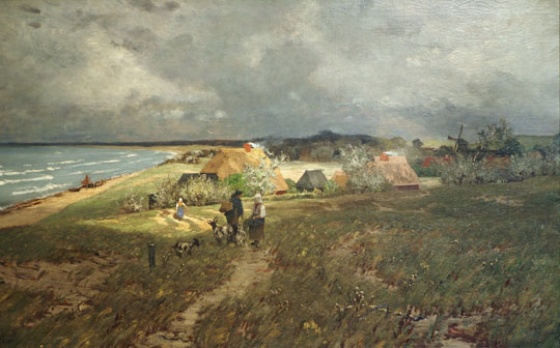 „Abendsonne vom Hohen Ufer“, Ölgemälde von Paul Müller-Kaempff, um 1900