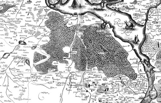 Die Ueckermünder Heide auf der Lubinschen Karte von 1618 Die Ueckermünder Heide auf der Lubinschen Karte von 1618