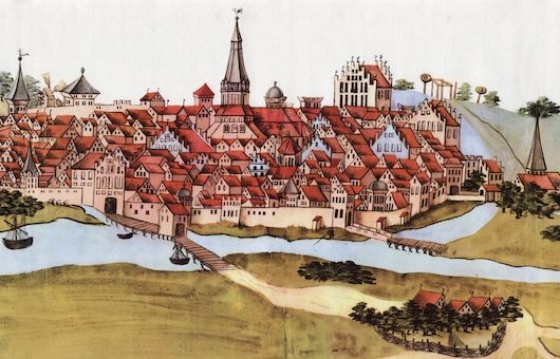 Cityview of Demmin from the &quot;Stralsunder Bilderhandschrift&quot;