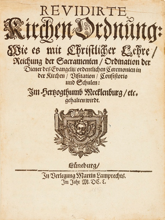 Kirchenordnung 1650 Titelblatt Bild