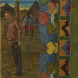 Bemalte Zeltplane aus dem Kriegsgefangenenlager Parchim - Detail 2