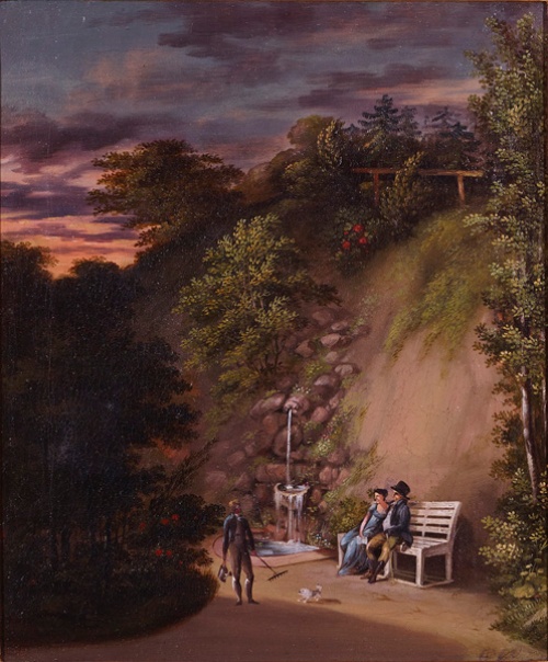 Georg Friedrich Kersting: Parklandschaft mit Quelle