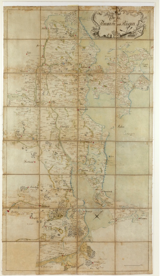 Karte „Carta öfwer Pommern och Rügen“ 2400 Bild