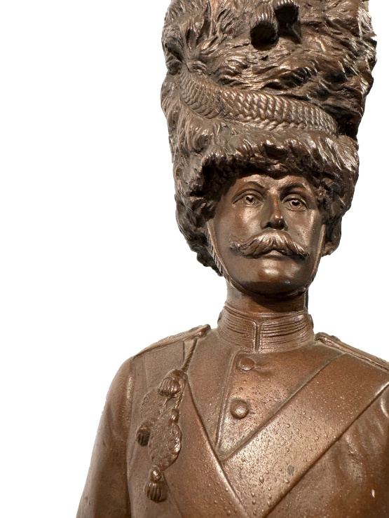 Bronzefigur zum Abschied von Otterstedt Ausschnitt des Gesichts